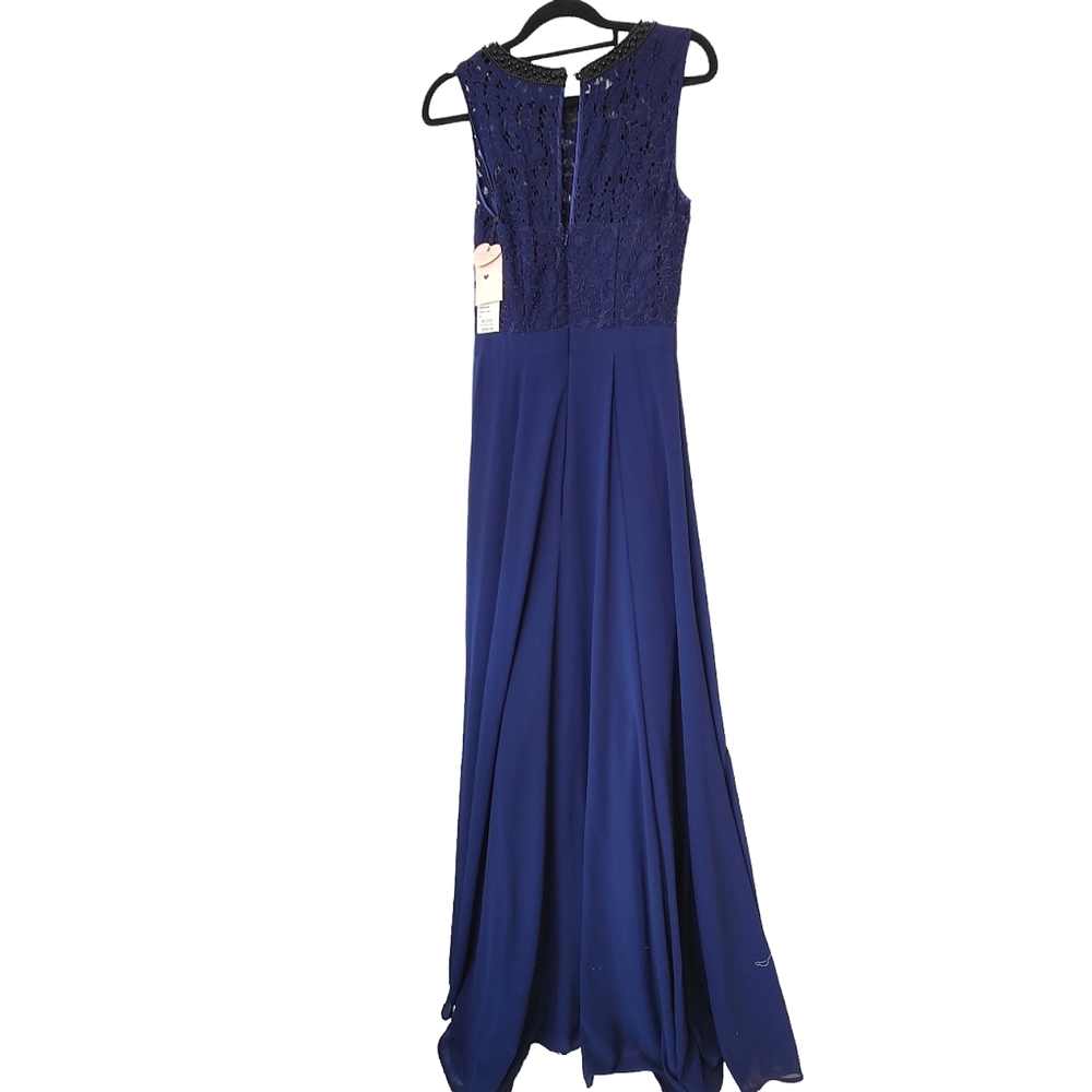 Review long formal dress Broadway Blue gown maxi size 6 - Picture 13 of 14